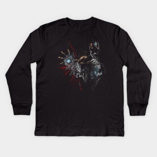 cyborg (var 3 - splattered) Kids Long Sleeve T-Shirt